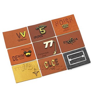 Šeširi, kožna zakrpa s metalnim logotipom